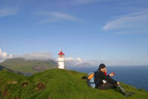 Mykines Puffin Island, vanuit Sorvagur