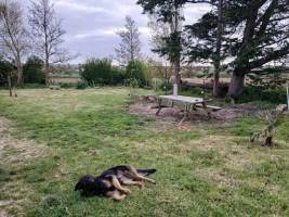 Garten eines kleinen Herrenhauses in Plouider, Frankreich, Breta