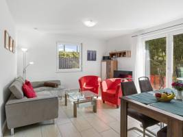 Windflüchter links mit Sauna