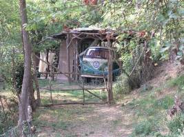 Romantisches Camping im Wald
