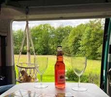 Steffi's Mühle nahe Biggesee, Stellplatz mit Ausblick, Terrasse 
