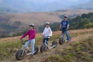 Downhill in de Drakensbergen