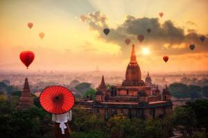 Ballonvlucht over de tempels van Bagan