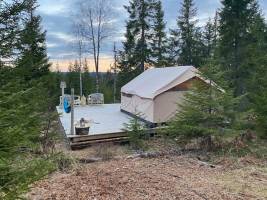 Gemütliches Glampingzelt mitten im Wald mit Bergblick